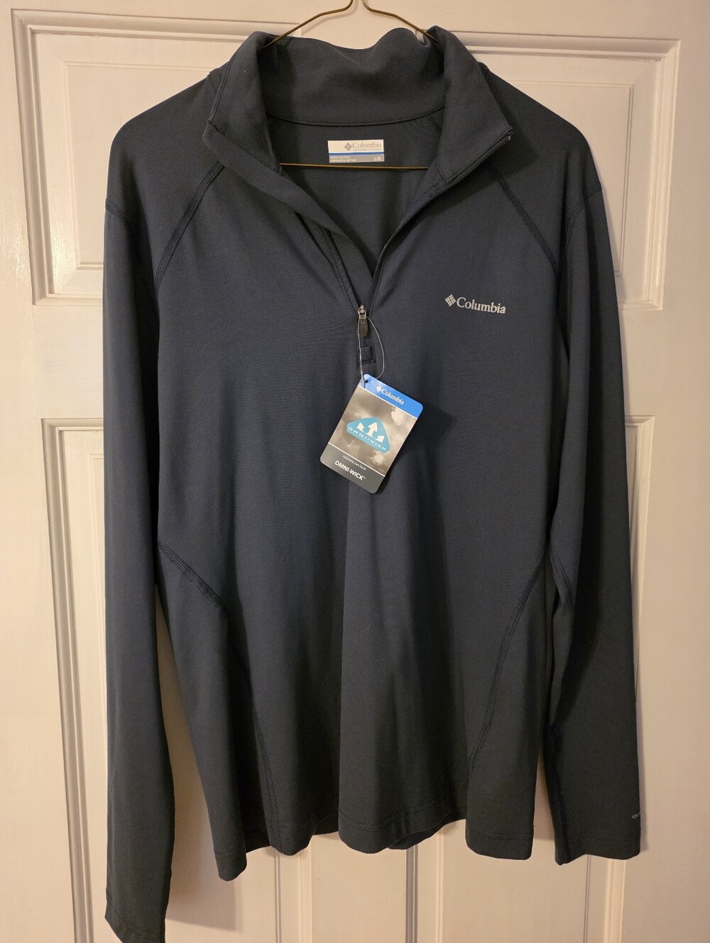 Ladies Columbia Blue Performance Half-Zip Pullover, Cordessa Lightweight, Size L